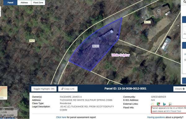 TBD TUCKAHOE ROAD, WHITE SULPHUR SPRINGS, WV 24986 - Image 1