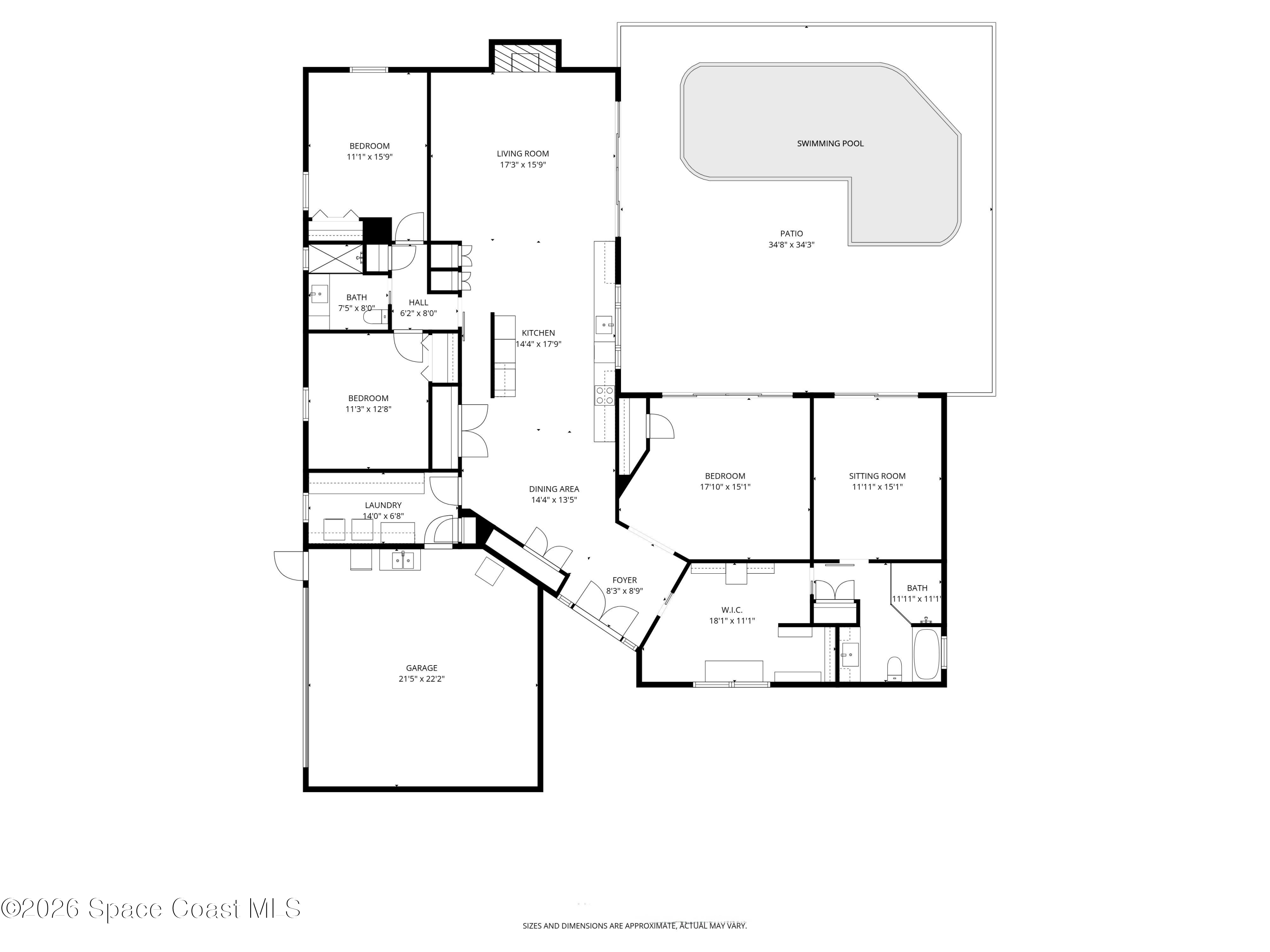 Cocoa Beach, Florida, 32931, United States, 3 Bedrooms Bedrooms, ,2 BathroomsBathrooms,Residential,Active,2027317