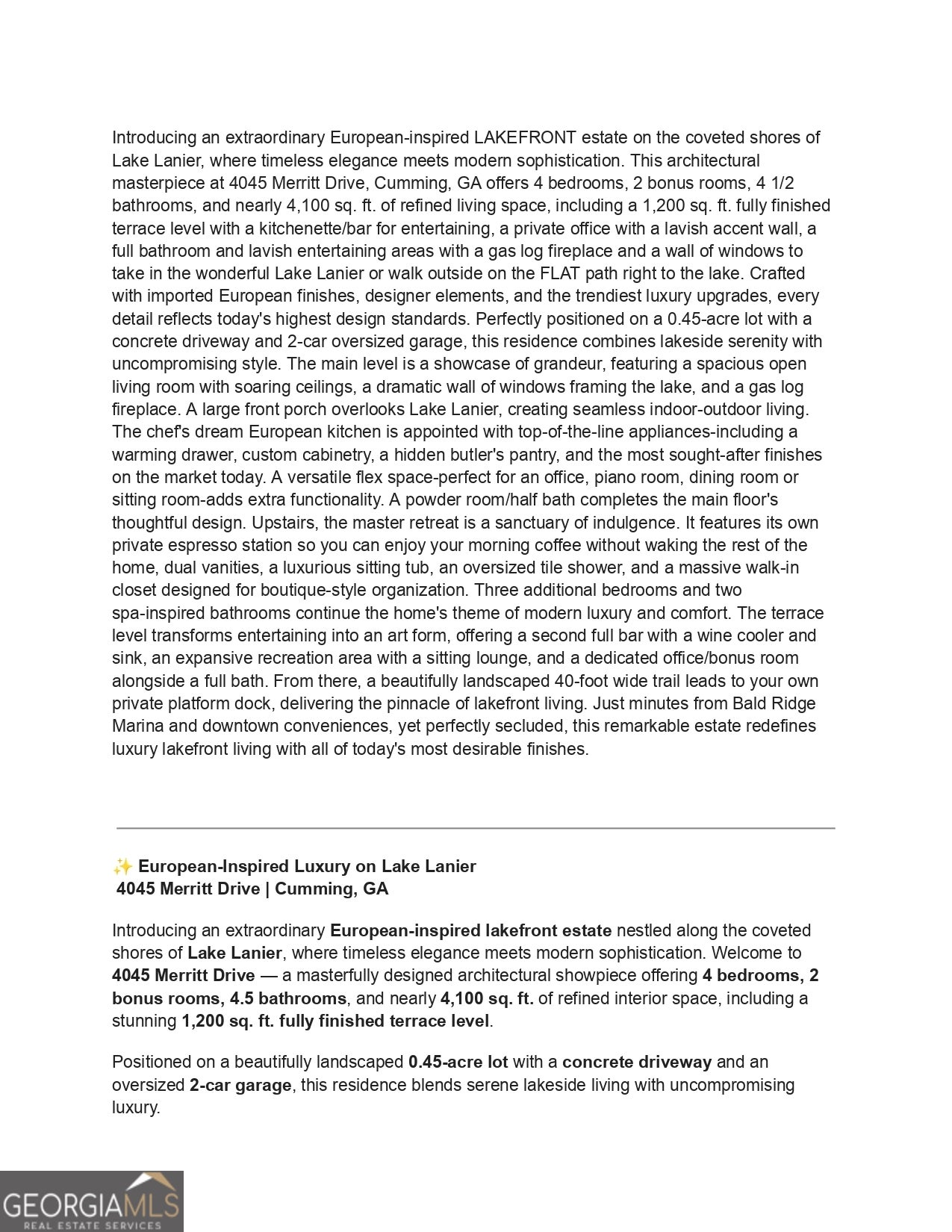 Cumming, Georgia, 30041, United States, 4 Bedrooms Bedrooms, ,4 BathroomsBathrooms,Residential,Active,1945468