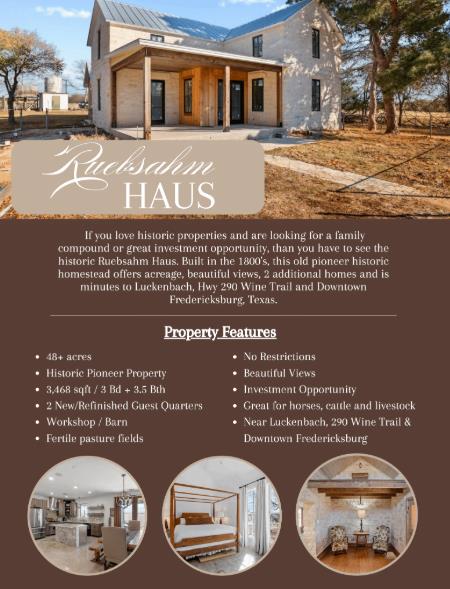 Fredericksburg, Texas, 78624, United States, 3 Bedrooms Bedrooms, ,4 BathroomsBathrooms,Residential,Active,1741684